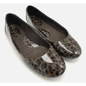 BOC Ballet Flats Womens 6 Shoes Brown Black Animal Print Preppy Office Career